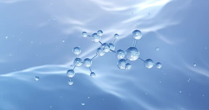Phosphocreatine rotating molecular structure, 3d model of molecule, creatine phosphate, looped video