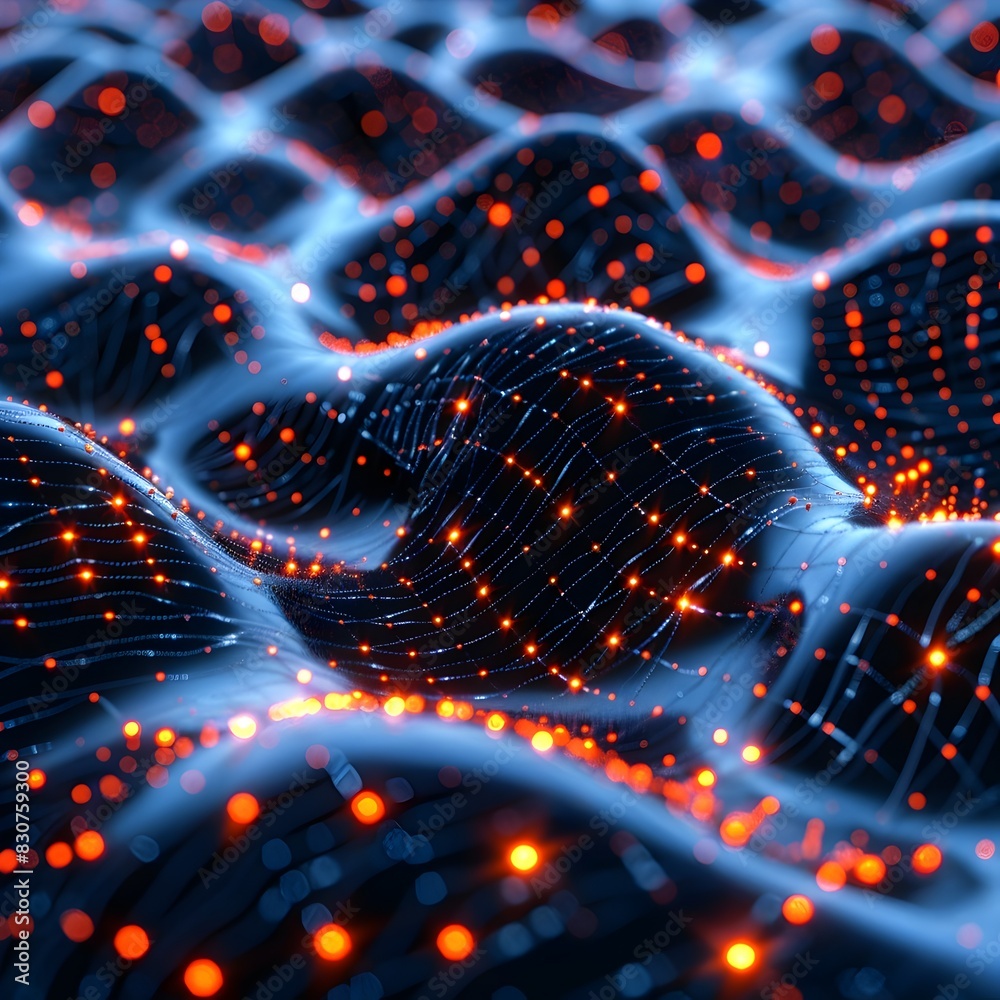 Poster visually captivating neural network visualization representing artificial intelligence advancements