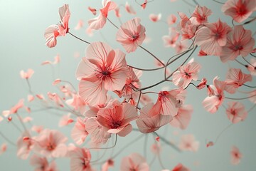 Pink Flower Arrangement with Cherry Blossoms