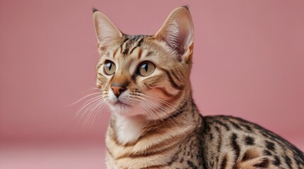 Minimalist Pink Cat Illustration 2