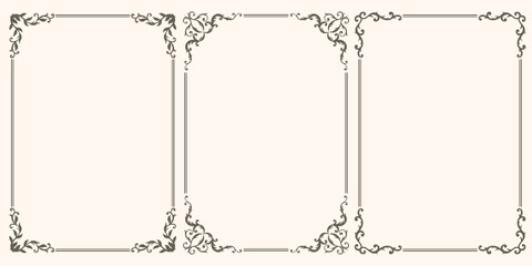 A set of beautiful vector frames with swirls