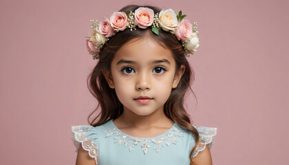 Girl wear flower crown