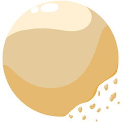 The spherical ball breaks apart.