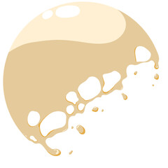 The spherical ball breaks apart.