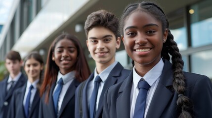 Obraz premium The students in uniform