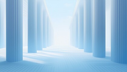 Beautiful airy widescreen minimalistic white and light blue architectural background banner