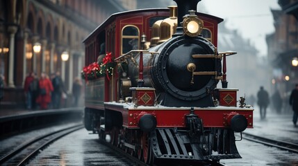 A Steam Train Chugging Through a Snow Covered Forest