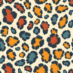 Obraz premium Print leopard comprises a dense array of irregular, abstract shapes characteristic of a leopard's spots, varying in sizes