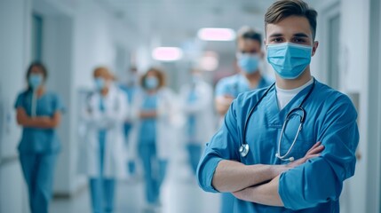 The medical team in masks