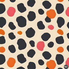 Print leopard comprises a dense array of irregular, abstract shapes characteristic of a leopard's spots, varying in sizes