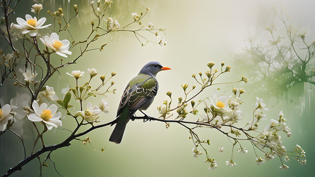 AI image generate resting bird