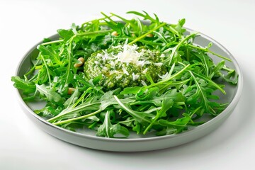 Tangy Lemon Arugula Pesto with Red Pepper Flakes