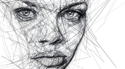 Fototapeta premium Straightforward Depiction with Line Sketches