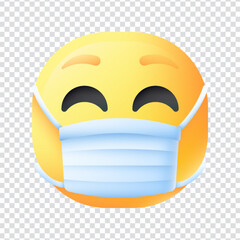 Mask emoji vector icon design in eps 10