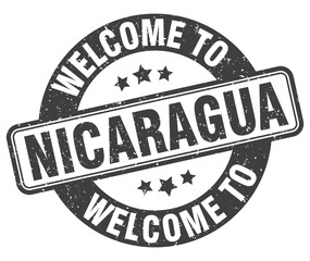 Welcome to Nicaragua stamp. Nicaragua round sign