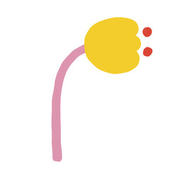 Yellow flower cute cartoon