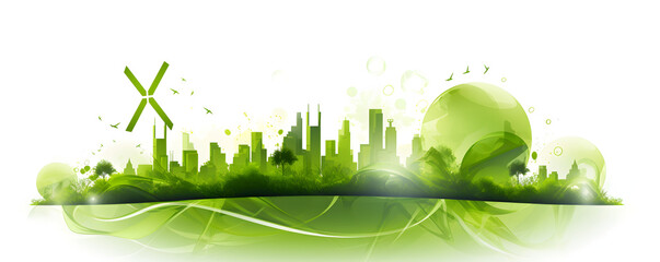 Green city ecosystem concept Friendly environmental landscape background, Environmental Landscape: Green City Ecosystem Concept - Eco-Friendly Urban Environment - Adobe Stock