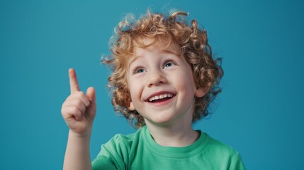 The joyful curly-haired boy