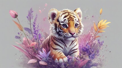 Cute Baby Tiger T-Shirt Design 4