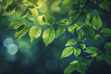 Serene Green Leaves in Sunlight Natures Beauty Captured