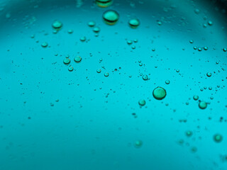 water drops on blue