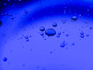 water drops on blue background
