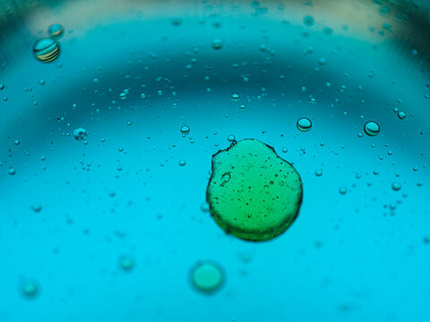 water drops on green background