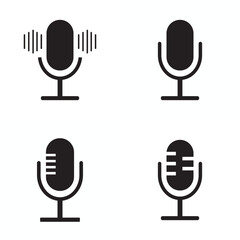 microphone mic icon, voice icon symbol buttons. Vector illustration . EPS 10