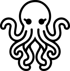 Octopus cute icon line style