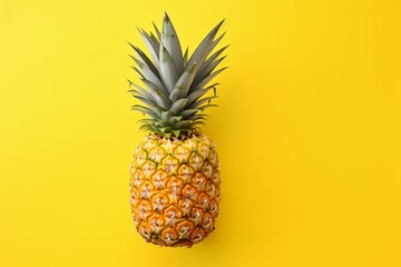 a pineapple on a yellow background