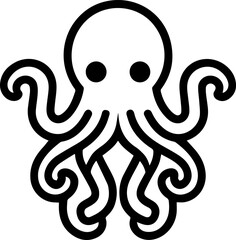Octopus cute icon line style