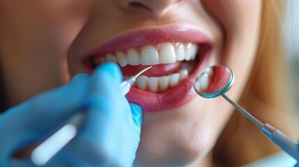 A dentist performing teeth whitening, selective focus, cosmetic dentistry theme, surreal, silhouette, bright clinic backdrop