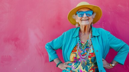 The stylish elderly woman