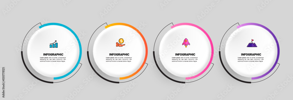 Aufkleber presentation business infographic template vector.