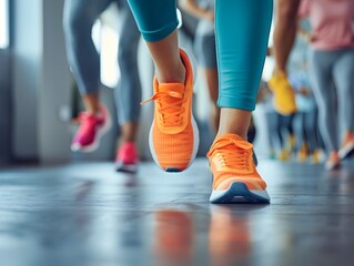 Corporate Wellness Program Participants Engaged in Lunchtime Fitness Session