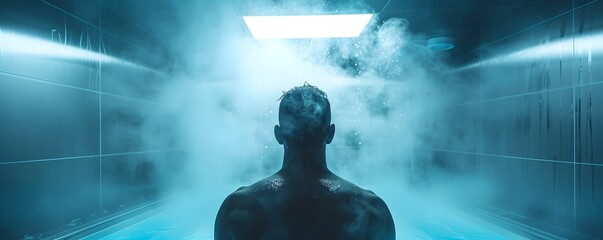 Futuristic Cryotherapy Chamber for Muscle Recovery and Athletic Performance Enhancement
