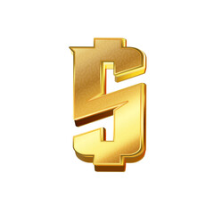 Obraz premium luxury golden dollar currency icon transparent png or isolated on white background
