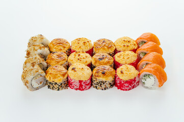 sushi set on a white background