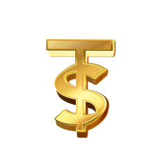 Obraz premium luxury golden dollar currency icon transparent png or isolated on white background