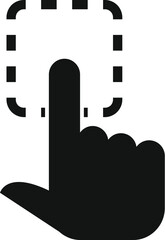 Hand cursor clicking black and white icon on digital interface, interacting with user experience ux technology