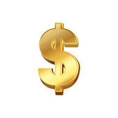 luxury golden dollar currency icon transparent png or isolated on white background