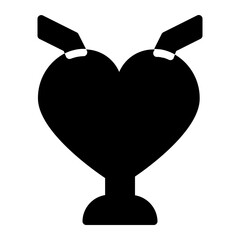 heart shaped glass glyph style