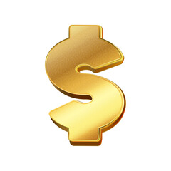 luxury golden dollar currency icon transparent png or isolated on white background