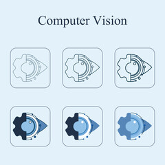 Vector illustration Modern Artificial Intelligence editable icon set