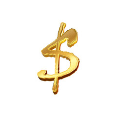luxury golden dollar currency icon transparent png or isolated on white background