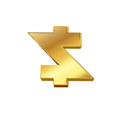 luxury golden dollar currency icon transparent png or isolated on white background