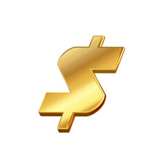 luxury golden dollar currency icon transparent png or isolated on white background