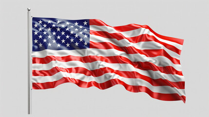 Obraz premium American Flag Fluttering in the Wind