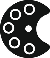 Clean, minimalistic silhouette of an artist's palette isolated on a white background