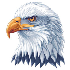 Majestic Eagle Head Against White Background